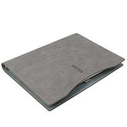 ежедневник а5 недатиров. 100л обложка кож.зам. серая на кольцах