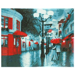 алмазная живопись 40*50см  "красно-серая картина"