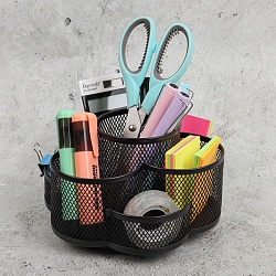 органайзер настольный металлический 7 отделений черный