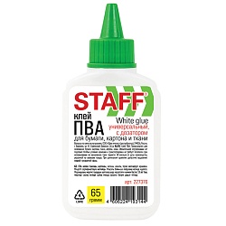 клей пва  65г с дозатором staff