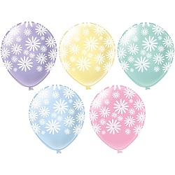 шар воздушный 12" с рисунком  "ромашки"  25шт/уп