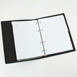 ежедневник недатированный  а5 136л joybook серый маренго на кольцах обложка искусств. кожа 