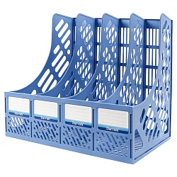 лоток вертикальный 4 отделения сборный синий