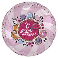 Шар фольгированный 18" (45см) Круг Тортик