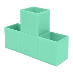 органайзер-трансформер настольный пластиковый 3 отделения мятный