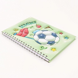 Блокнот 13*18см 48л на спирали в клетку "Футбольный мяч"