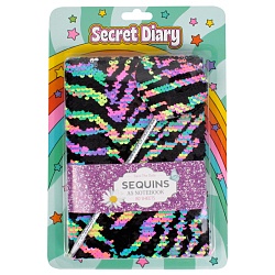 Блокнот A5  80л пайетки с ручкой в наборе