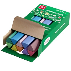 мелки цветные 10шт  мягкие треугольные