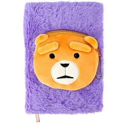 Блокнот A5  64л меховой c монетницей в линейку