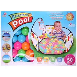 палатка-манеж игровая детская с баскетбольным кольцом+50 шариков . игрушка