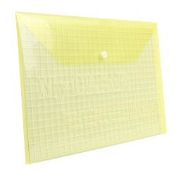 папка-конверт на кнопке а4 желтая 160мкм