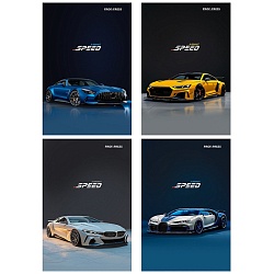 Блокнот А6  24л "Разные автомобили-18" ассорти,  на скрепке