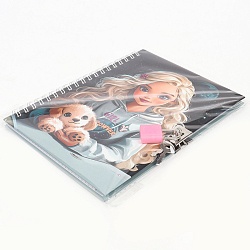 Блокнот 13*18 см 48л на спирали с замком "Девочка со щенком"