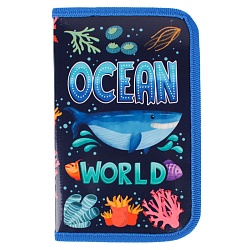 пенал 1отдел. 190*115мм  подводный мир с откидной планкой