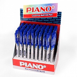 ручка шар.  синяя на масляной основе "piano" корпус с резиновым держателем