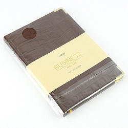 книга для записей  а5 80л impact (темно-коричневый) обложка искусств. кожа , золотой срез мет.уг