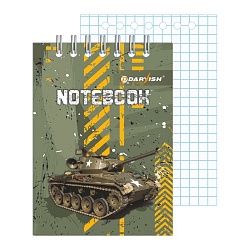 Блокнот 7*10см  60л  "Танки" на гребне плотность 55гр/м2