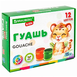 гуашь 12цв. "brauberg kids" по 15мл