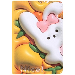 Блокнот A5  80л обложка кожзам "Красивый зайка" клетка