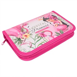 пенал 1отдел. 190*115мм фламинго и принцесса