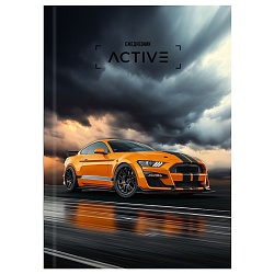 ежедневник недатированный  а5 128л. "оранжевый с чёрным автомобиль" 7бц глянц.лам.