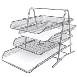 лоток горизонтальный металлический 4 секции серый