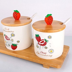 банки для сыпучих продуктов в наборе 3 шт. клубничка