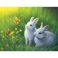 Алмазная живопись  40*50см  Два кролика и бабочки