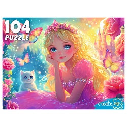 пазлы  104 элемента принцесса в розовом платье
