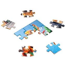 пазл   54 детали    зверята в зоопарке