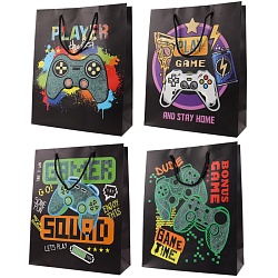 пакет подарочный 26*32*10см  "game" блёстки