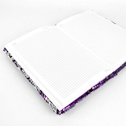 Книжка записная А5  80л в клетку с реверсивными пайетками цвет ассорти