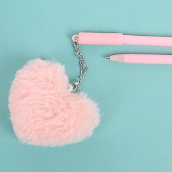 ручка шар. синяя  с брелоком "сердце"