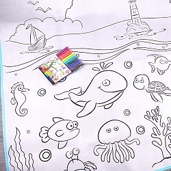 раскраска-коврик 80*80см +12цв.фломастеров,ассорти (уценка)