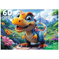 пазлы   60 элементов динозавр на прогулке