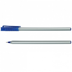 ручка шар. синяя "darvish" на масляной основе трехгранный серый корпус