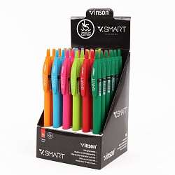 ручка автоматическая шариковая синяя с чернилами на масляной основе корпус цветной