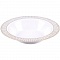 тарелки пластиковые 19*4 см в наборе 12шт. круглые глубокие белые с золотистым узором по кайме