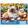 Пазлы  500 элементов Котёнок и цыплята
