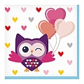 Салфетка бум. 2-х слойная "Сова с шариками" 33*33см (16шт.уп.)