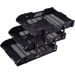 лоток горизонтальный 3 секции черный