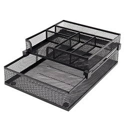 органайзер настольный металлический 6 отделений черный