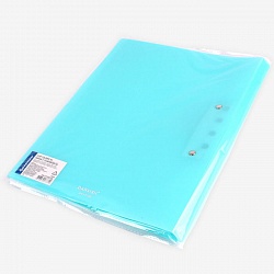 папка с зажимом и карманом а4 ice голубая