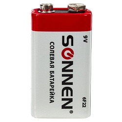 батарейки sonnen 6f22(типа крона)  солевая в блистере 9в
