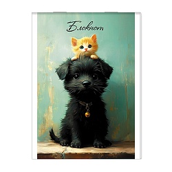 Блокнот А6  32л "Щенок и котёнок" на скрепке