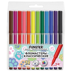 фломастеры 12цв "funster" "кошачьи лапки"