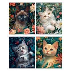 тетрадь  96л кл. "коты в цветах" обложка цветная мелованная