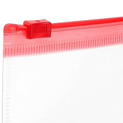 папка-конверт на молнии а4 160мкм, цвет прозрачный, застёжка красная