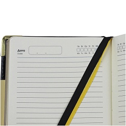 ежедневник недатированный  а6 152л iguana чёрный обложка искусств. кожа, золотой срез