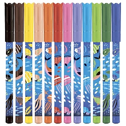 фломастеры 12цв "maped" "ocean life" смываемые, вентилируемый колпачок  